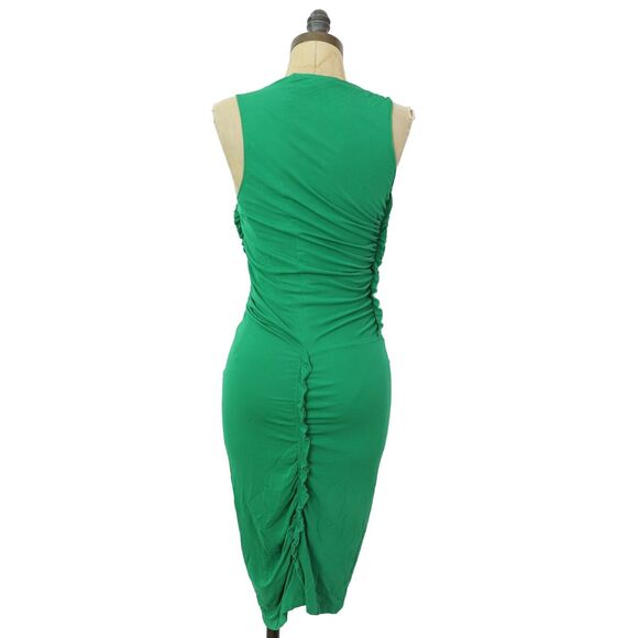 ATLEIN Leger Mini Dress FR 40 (Fits S or M) Green Bodycon Party Cowl Neck EUC B9 - Picture 4 of 6